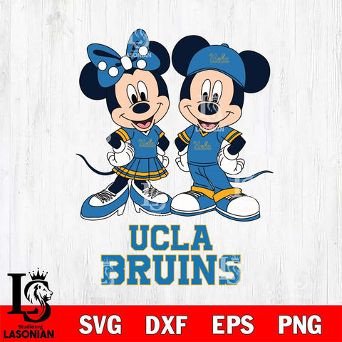 UCLA Bruins Mickey Minnie Mouse rugby ball Svg Eps Dxf Png File, NCAA svg , File Cut , Digital Download , Instant Download, Cut Svg Files