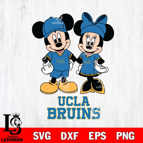 UCLA Bruins Mickey Minnie Rugby Svg Eps Dxf Png File, NCAA svg , File Cut , Digital Download , Instant Download, Cut Svg Files