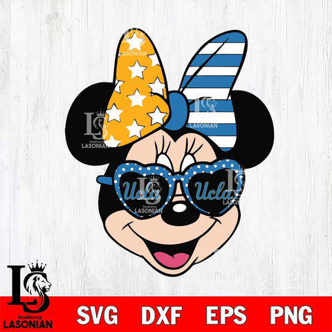 UCLA Bruins Minnie Mouse Love Svg Eps Dxf Png File, NCAA svg, Digital Download, Instant Download