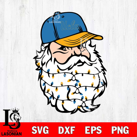 UCLA Bruins Santa Claus Face Svg dxf eps png pdf file,NCAA svg,Digital Download,Cricut file