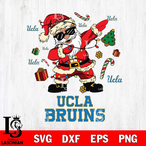 UCLA Bruins Santa Claus Football Svg dxf eps png pdf file,NCAA svg,Digital Download,Cricut file