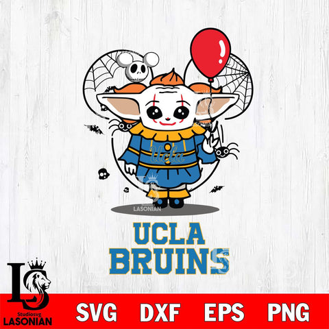 UCLA Bruins Stitch Pennywise Halloween Svg Eps Dxf Png File, Digital Download, Instant Download