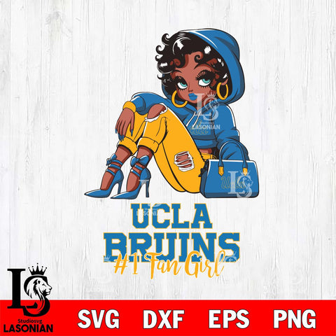 UCLA Bruins #1 beauty Black Fan Girl, Svg Eps Dxf Png File, Digital Download