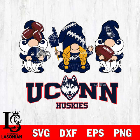 UConn Huskies 3 Gnomes Football Svg Eps Dxf Png File, Digital Download, Instant Download