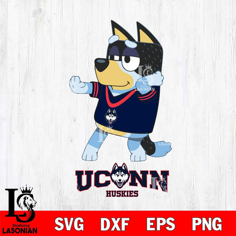 UConn Huskies Bluey Dad Dance Svg Eps Dxf Png File, Digital Download, Instant Download