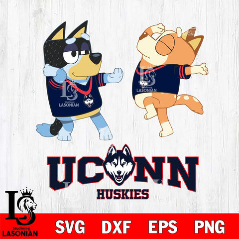 UConn Huskies Bluey Dance Svg Eps Dxf Png File, Digital Download, Instant Download