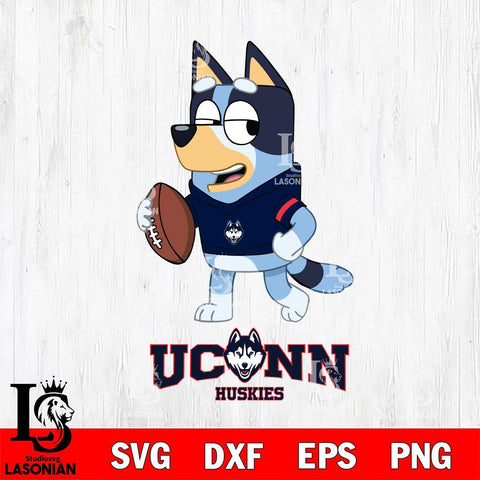 UConn Huskies Bluey Football Sport Svg Eps Dxf Png File, Digital Download ,Instant Download, Cricut File