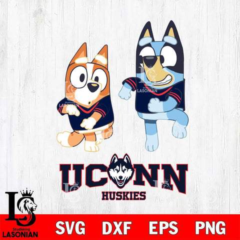 UConn Huskies Bluey with Chilli Dance Svg Eps Dxf Png File, Digital Download, Instant Download