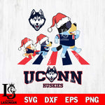 UConn Huskies Christmas Family Bluey Walking Cut Files,Bluey Cricut,Christmas Svg , Bluey svg , Digital Download, dxf eps png pdf file