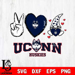 UConn Huskies Gnomes Peace & Love Svg Eps Dxf Png File, Digital Download, Instant Download