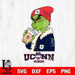 UConn Huskies Grinch Bougie Football Svg Eps Dxf Png File, Digital Download, Instant Download