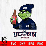 UConn Huskies Grinch Drinking Beer Christmas Cut Files Cricut, Svg Dxf Eps Png file, Digital download , Silhouette