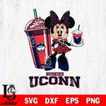 UConn Huskies Minnie Mouse Fan And Coffee Svg Eps Dxf Png File, Digital Download, Instant Download