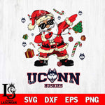 UConn Huskies Santa Claus Football Svg dxf eps png pdf file,NCAA svg,Digital Download,Cricut file