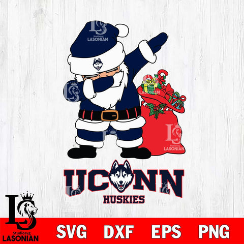 UConn Huskies Santa Dabbing Christmas Svg dxf eps png pdf file,NCAA svg,Digital Download,Cricut file