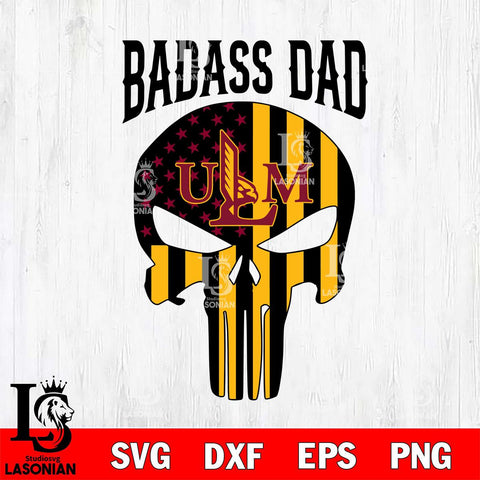 UL Monroe Warhawks Badass Dad Svg Eps Dxf Png File, Digital Download, Instant Download