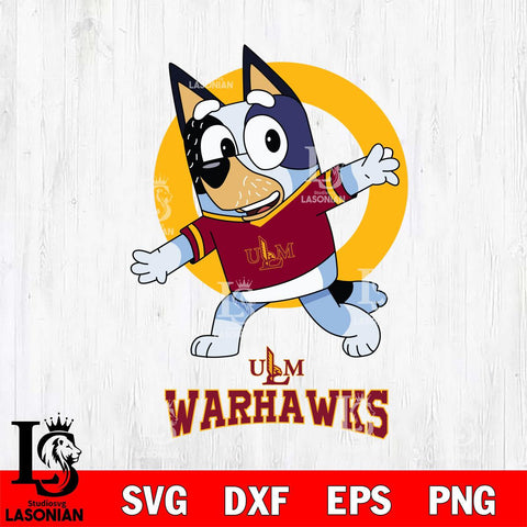 UL Monroe Warhawks Bandit Heeler Rugby Svg Eps Dxf Png File, Digital Download ,Instant Download, Cricut File