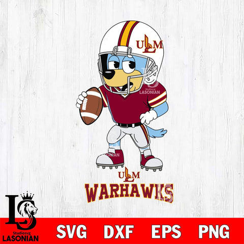 UL Monroe Warhawks Bluey rugby Svg Eps Dxf Png File, Digital Download ,Instant Download, Cricut File