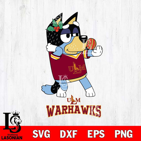 UL Monroe Warhawks Christmas Bluey Bandit Heeler Cut Files,Bluey Cricut,Christmas Svg , Bluey svg , Digital Download, dxf eps png pdf file