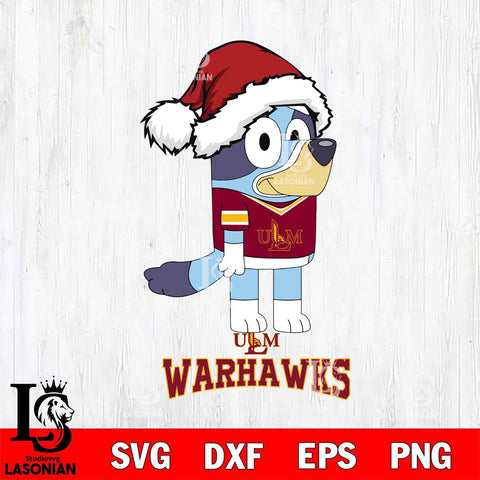 UL Monroe Warhawks Christmas Bluey Hat Cut Files,Bluey Cricut,Christmas Svg , Bluey svg , Digital Download, dxf eps png pdf file