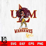 UL Monroe Warhawks Fan Girl Svg Eps Dxf Png File, Digital Download, Instant Download