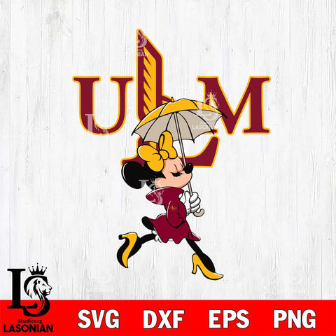 UL Monroe Warhawks Fancy Minnie Svg Eps Dxf Png File, Digital Download, Instant Download