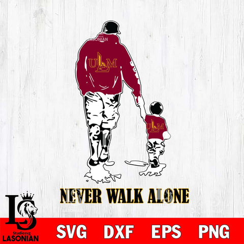 UL Monroe Warhawks Fathers Day Never Walk Alone Svg Eps Dxf Png File, Digital Download, Instant Download