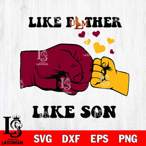 UL Monroe Warhawks Like Father Like Son Svg Eps Dxf Png File, Digital Download, Instant Download