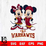 UL Monroe Warhawks Mickey Minnie Mouse rugby ball Svg Eps Dxf Png File, NCAA svg , File Cut , Digital Download , Instant Download, Cut Svg Files