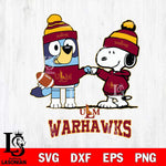 UL Monroe Warhawks Snoopy & Bluey Football Svg Eps Dxf Png File,NCAA Svg Files,Chill Guy svg ,Digital Download ,Instant Download, Cricut File