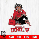 UNLV Rebels Awesome Black Fan Girl Betty Boop, Svg Eps Dxf Png File, Digital Download