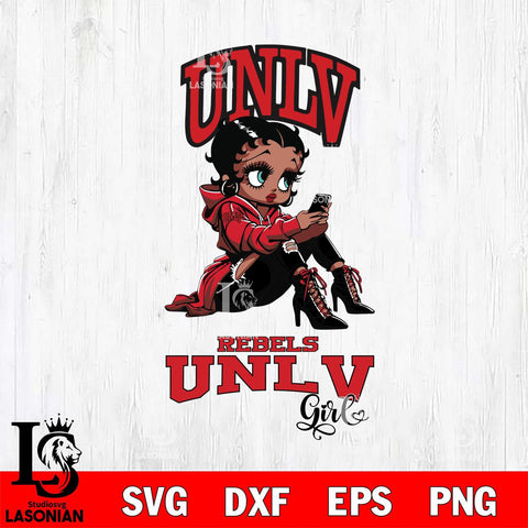 UNLV Rebels Beauty Black Fan Girl Football, Svg Eps Dxf Png File, Digital Download