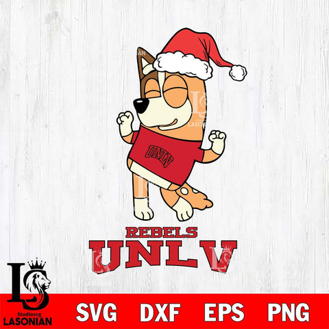 UNLV Rebels Bluey Chilli Happy Christmas Svg Eps Dxf Png File, Digital Download