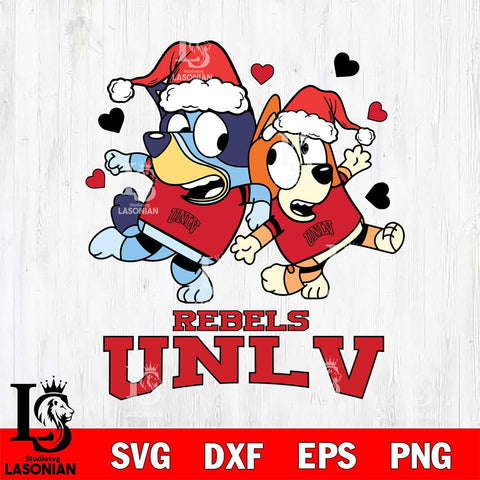 UNLV Rebels Bluey Christmas NFL Svg Eps Dxf Png File, Digital Download