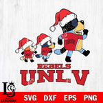 UNLV Rebels Bluey Family Christmas Svg Eps Dxf Png File, Digital Download