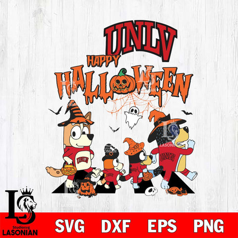 UNLV Rebels Bluey Halloween Family Svg Eps Dxf Png File, Digital Download, Instant Download