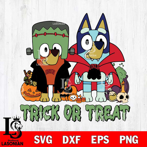 UNLV Rebels Bluey Halloween Trick or Treat Svg Eps Dxf Png File, Digital Download, Instant Download