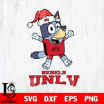 UNLV Rebels Bluey Happy Christmas Svg Eps Dxf Png File, Digital Download