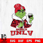 UNLV Rebels Boujee Grinch Leopard Christmas Cut Files Cricut, Svg Dxf Eps Png file, Digital download , Silhouette