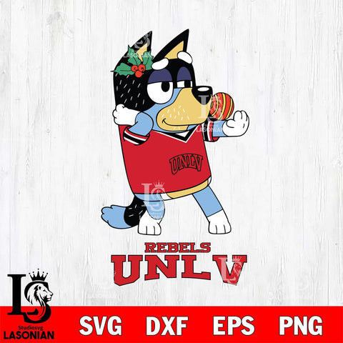 UNLV Rebels Christmas Bluey Bandit Heeler Cut Files,Bluey Cricut,Christmas Svg , Bluey svg , Digital Download, dxf eps png pdf file