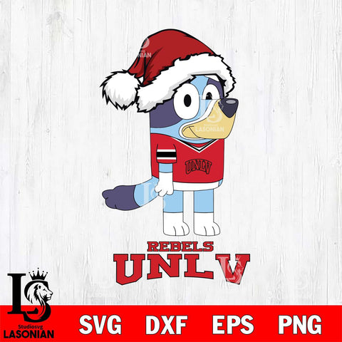 UNLV Rebels Christmas Bluey Hat Cut Files,Bluey Cricut,Christmas Svg , Bluey svg , Digital Download, dxf eps png pdf file