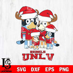 UNLV Rebels Christmas Bluey Santa Family Cut Files,Bluey Cricut,Christmas Svg , Bluey svg , Digital Download, dxf eps png pdf file