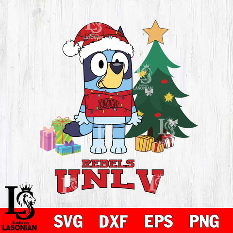 UNLV Rebels Christmas Bluey Tree Sport Cut Files,Bluey Cricut,Christmas Svg , Bluey svg , Digital Download, dxf eps png pdf file