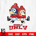 UNLV Rebels Christmas Bluey & Bingo Sit Cut Files,Bluey Cricut,Christmas Svg , Bluey svg , Digital Download, dxf eps png pdf file