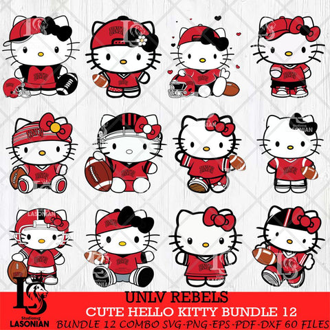 UNLV Rebels Cute Hello Kitty Bundle 12 SVG Eps Dxf Png File, NCAA Bundle svg, Digital Download, Instant Download