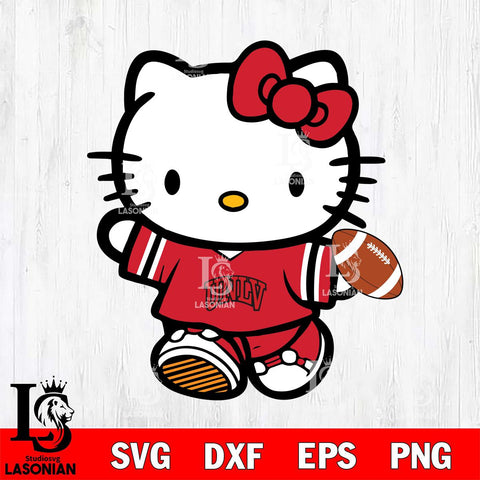 UNLV Rebels Cute Hello Kitty Football 7 Svg Eps Dxf Png File, NCAA svg, Digital Download, Instant Download