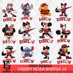 UNLV Rebels Disney NCAA Bundle Svg PNG 12 Svg Eps Dxf Png File, Digital Download