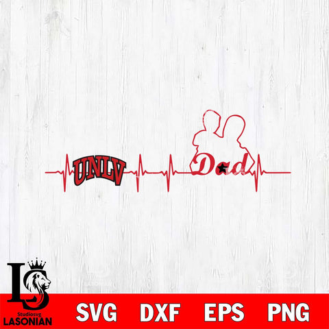 UNLV Rebels Father Heart Beat Svg Eps Dxf Png File, Digital Download, Instant Download