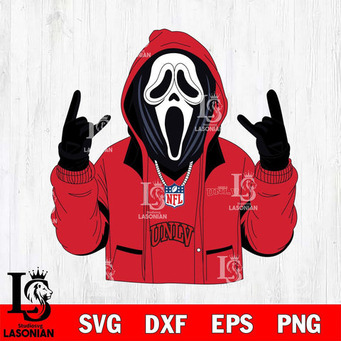 UNLV Rebels Ghostface Scream Football Halloween Svg Eps Dxf Png File, NCAA svg, Digital Download, Instant Download