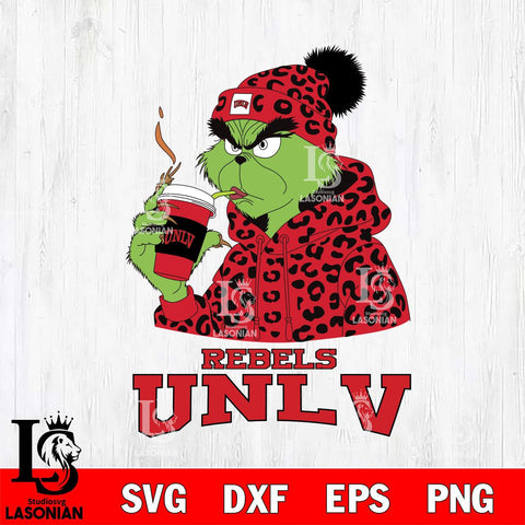 UNLV Rebels Grinch Leopard Christmas Cut Files Cricut, Svg Dxf Eps Png file, Digital download , Silhouette